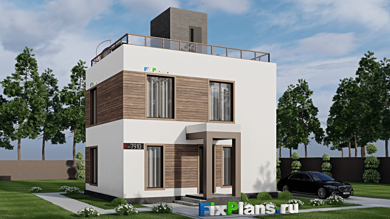 Двухэтажный дом F-7910 — фасад