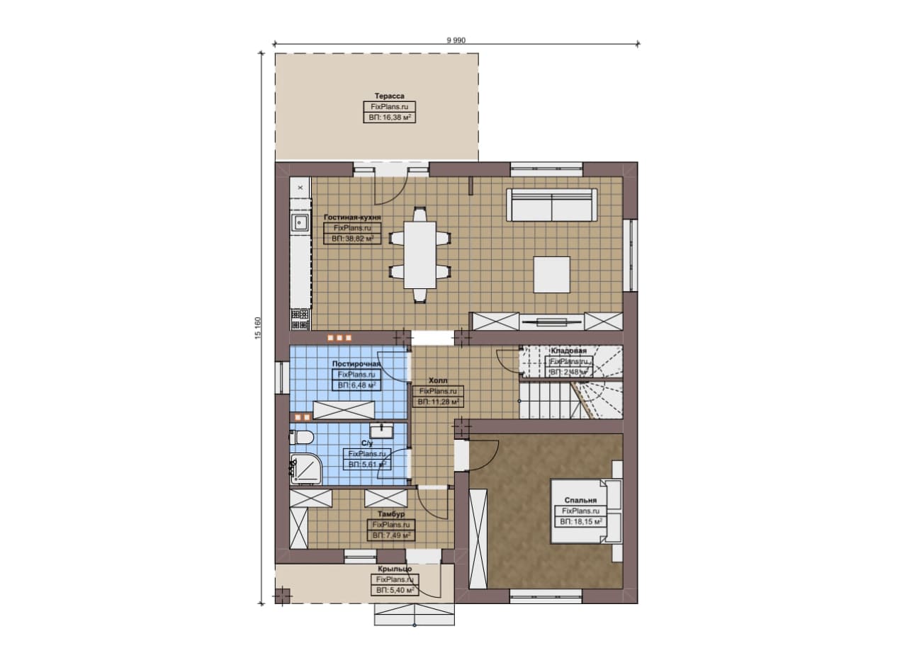Планировка Двухэтажный дом F-12734