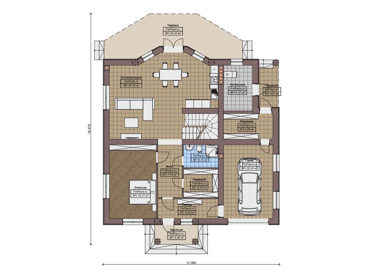 Планировка Двухэтажный дом F-15911